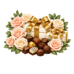 ورد مع شوكولاتة