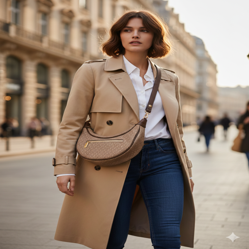 020320261119146981af822ef81-4.png شنطة بتصميم نصف دائري عصرية وجذابة، يجمع بين الفخامة والعملية. تتميز بني - الصورة 1